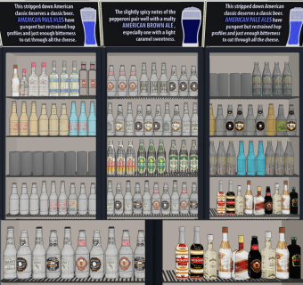 现代洋酒啤酒饮料，酒柜，酒瓶子su草图模型下载