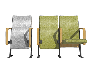 现代办公会议椅，影院折叠椅su草图模型下载