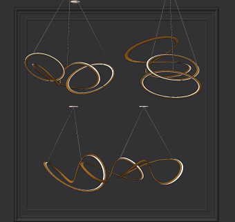 现代环形金属创意吊灯