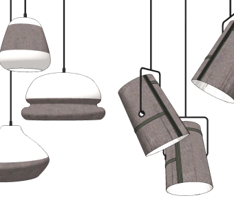 北欧简约小吊灯su草图模型下载