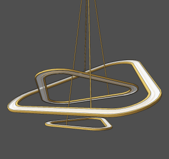 现代环形金属吊灯su草图模型下载