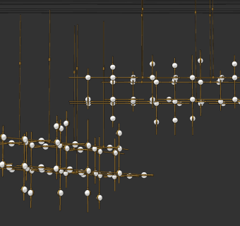 现代阵列球形装饰吊灯su草图模型下载