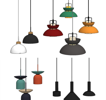 北欧时尚吊灯su草图模型下载