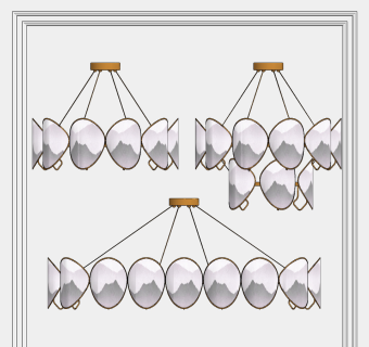 新中式轻奢多头吊灯su草图模型下载
