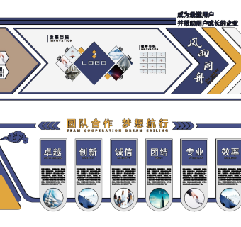 现代企业文化墙，展板展墙su草图模型下载