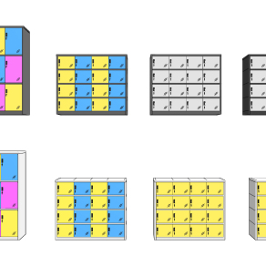 现代学校儿童储物柜su草图模型下载