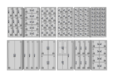 现代员工储物柜，铁皮柜su草图模型下载
