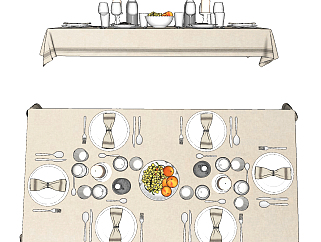現代刀叉,西餐餐具,酒杯su草圖模型下載