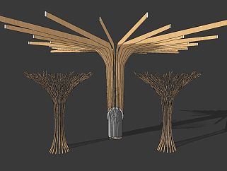 现代树<em>造型</em>雕塑，su草图模型下载
