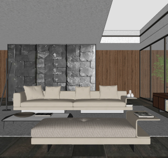 05意大利米诺提 Minott 现代客厅沙发su草图模型下载