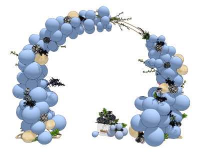 现代气球花艺美陈su草图模型下载