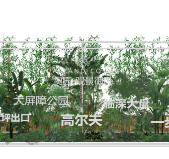 现代绿植堆灌木丛美陈su草图模型下载
