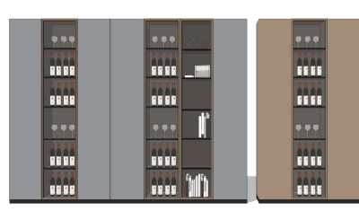 现代玻璃酒柜,su草图模型下载