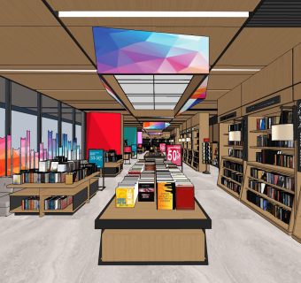 现代书店,su草图模型下载