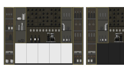 现代轻奢酒柜,su草图模型下载
