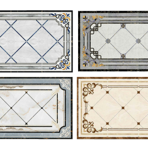 简欧拼花瓷砖su草图模型下载