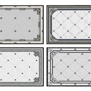 中式欧式石材拼花瓷砖su草图模型下载
