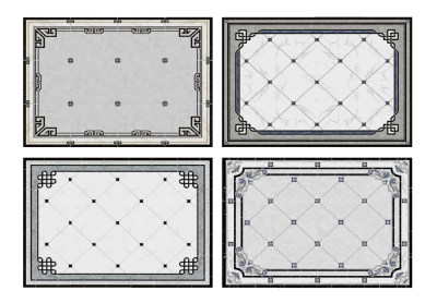 中式欧式石材拼花瓷砖su草图模型下载