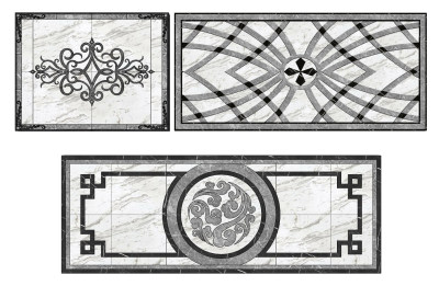 新中式大理石拼花瓷砖su草图模型下载