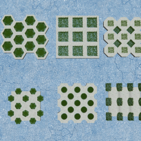 现代广场砖草坪砖,su草图模型下载