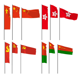 现代国旗旗帜su草图模型下载