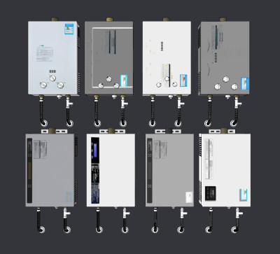 现代电热水器,燃气取暖器，壁挂炉su草图模型下载