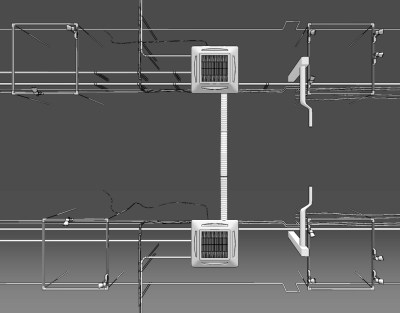 现代空调通风管道,su草图模型下载