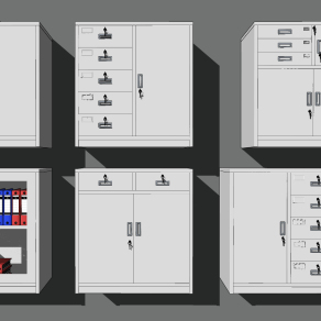 现代文件柜档案柜su草图模型下载