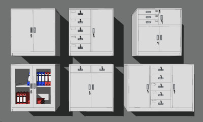 现代文件柜档案柜su草图模型下载