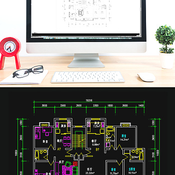 定制四室两厅家装CAD户型图