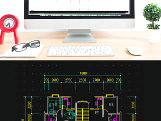 CAD家装户型图两室两厅