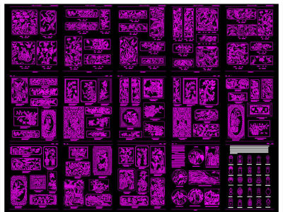 中式古典明清风格雕花CAD图库3D模型