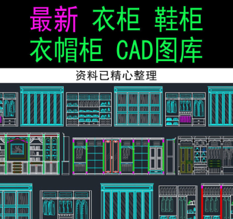 衣柜衣帽间鞋柜衣帽柜cad图库3D模型