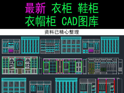 衣柜衣帽间鞋柜衣帽柜cad图库3D模型