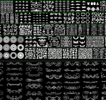欧式花纹花边CAD雕花图库大全3D模型