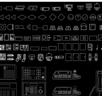 全套安防监控设备CAD图库3D模型