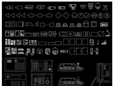 全套安防监控设备CAD图库3D模型