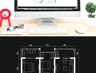 CAD三室两厅平面布局方案