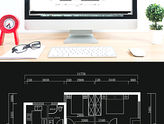 CAD三室两厅居室平面图