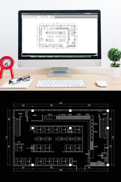 CAD餐饮平面方案定制