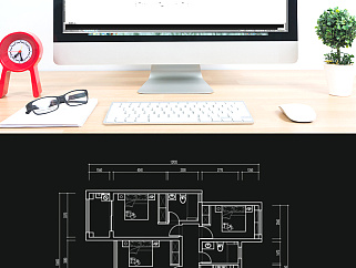 四室两厅CAD平面户型方案