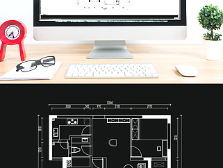 两室一厅CAD高层户型平面方案