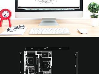 CAD三室两厅户型平面方案