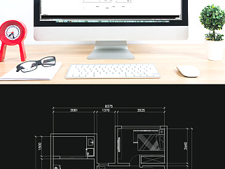 两室一厅CAD平面布局方案定制