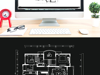 四室两厅高层户型图CAD方案