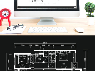 三室两厅户型图CAD定制方案