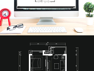 高层两室一厅户型CAD平面