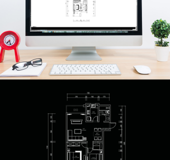 高层户型两室一厅居室CAD