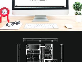 两室一厅高层户型CAD平面