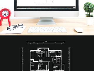 两室一厅多层户型CAD平面居室室内设计